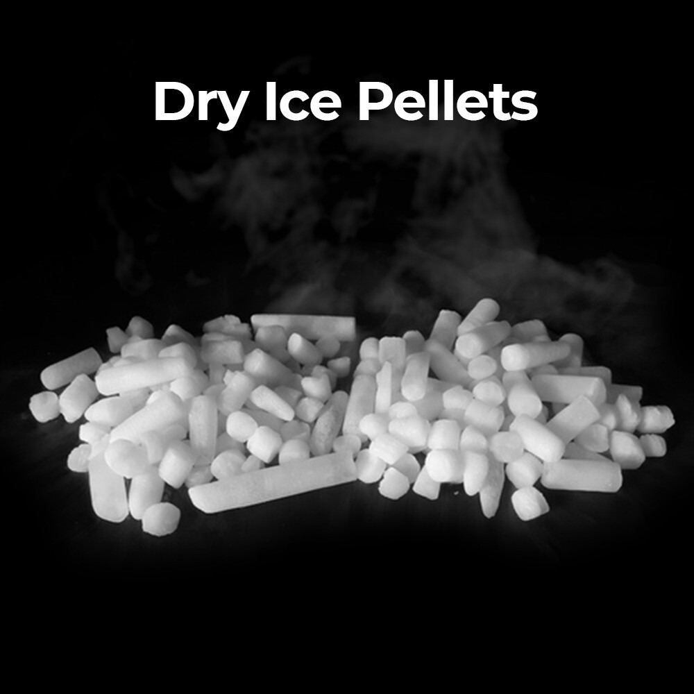 Dry ice pellets used for blasting