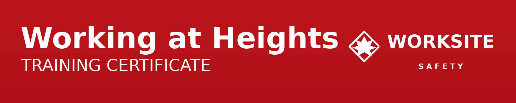 Working at Heights Training Certificate - Worksite Safety